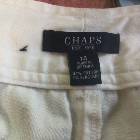 Chaps Ralph Loren White Cropped Slacks Sz 14 - Picture 10 of 11